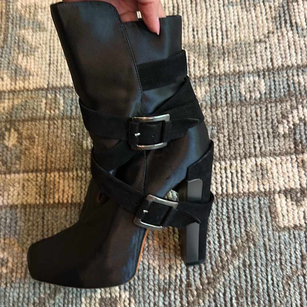 BRIAN ATWOOD Women's Black Buckle Ankle Boots Size 8.5